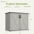 Greesum Outdoor Storage Cabinet, 25 Cu.Ft Deck Box Without Shelves, Waterproof Plastic Storage Bin for Patio Cushions, Gardening Tools, Lockable and Sidehandles, UV Resistant, Beige