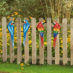 EiGreen Metal Bird Wall Art Decor 3D Outdoor Parrot Sculpture, Hanging Decor Suitable for Gardens, Fence, Patio, Living Room, Bedroom, Yard