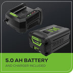 Greenworks 60V 550 CFM Brushless Backpack Blower, 5.0Ah Battery and 6A Charger