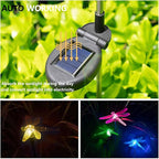 Outdoor Solar Powered LED Garden Light Landscape Lighting Waterproof Multicolor Color Changing Stake Light for Patio Yard Pathway Flowerbed Lawn Christmas Decorations Figurine Dragonfly Pack of 2