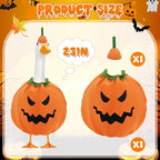 Halloween Goose Outfit,Pumpkin Goose Costume with Hat,Premium Soft Fabric Goose Outfit,Yard Silly Lawn Duck Shirt for 23'' Cement Porch Goose Duck Decorations,Outdoor Patio Yard Lawn Decoration