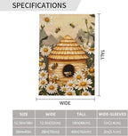 Bee Flower Garden Flag Vertical Double Sided Outdoor Yard Flags 12.5x18 Inch Burlap Banners for House Lawn