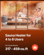 VEVOR 9KW Sauna Heater, Steam Bath Sauna Heater with Built-in Controls, Electric Sauna Stove, 3h Timer and Adjustable Temp for Max. 317-459 Cubic Feet, Home Hotel Spa Shower Use 220V FCC Certification