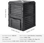 VEVOR Garden Compost Bin 80 Gallon, BPA Free Composter, Large Capacity Outdoor Composting Bin with Top Lid and Bottom Door, Easy Assembling, Lightweight, Fast Creation of Fertile Soil