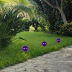 Stainless Steel Purple Gazing Ball - 5 Inch Mirror Reflective Sphere for Garden Decor Eye-Catching Outdoor Ornament