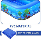 BaiaoInflatable Kiddie Swimming Pool for Adults and Kids, Blow Up Pool for Backyard, Garden, Indoor, or Summer Outdoor Play Water Happy Time