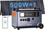 OSCAL Promax6000 Solar Generator with 1x500W Solar Panel,6000W(Peak 7200w),120V/240V Dual Voltage Portable Power Station,3600WH Lifepo4 Battery 14 Outlets,2200W 1.96H Fast Charge,for Home Backup,RV.