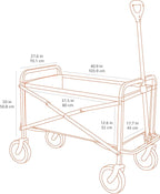 Amazon Basics Collapsible Folding Heavy Duty Utility Wagon for Outdoor Sports, 265 pounds Weight Capacity, Camping, Garden, and Shopping, 27.6 x 40.9 x 20 inches, Red