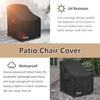 Patio Chair Cover 2 Pack(30W x 34D x 36Hinches),Waterproof Heavy Duty Outdoor Furniture Covers for Patio Adirondack Chair,Black