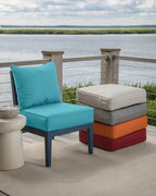 Luxury 24x24x6 Inch Outdoor Seat Cushions - Set of 2 Water Resistant Patio Chair Cushion for Porch Set Rattan Dining Rocker Glider Chairs Loveseat Couch Sectional Sofa - Turquoise