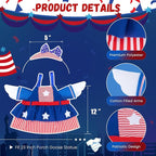 4th of July Porch Goose Outfits for 23 Inch Lawn Statue, Patriotic Costume for Plastic/Cement Statue, Seasonal Independence Day/Memorial Day Sculpture Clothes for Garden Patio Party Decoration