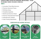 10'x10'x24' Snap-Together Greenhouse - Easy 3-Way Connectors, Heavy-Duty Aluminum Frame, Wind/Snow Resistant for Gardening/Urban Farming, Includes Sliding Door & Ventilation Windows