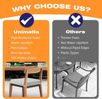 Square Corner Seat Cushions, 19" x 19" x 3", Set of 4, Indoor Outdoor Water Repellent Universal Chair Pads with Ties for Patio Furniture, Garden Deck Dining Chairs, Black and White