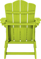 KINGYES Folding Adirondack Chair Set of 4, HDPE All-Weather Folding Adirondack Chair, Apple
