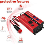 400W Power Inverters for Vehicles, Car Power Inverters DC 12V to 110V AC Car Plug Adapter Outlet with 2 Type-C (Equip with 2 USB), Fast Charger for Phone, Laptop