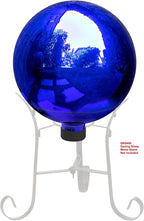 Alpine Corporation | 10" Indoor/Outdoor Glass Gazing Globe — Festive Garden & Yard Décor Accent — Blue
