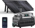 IEE 2048Wh/2400W Solar power station With 2 * 200W Solar Panel,P2400 Solar Generator(4800W Peak),1800W Super Fast Charging, APP Control Emergency Power Station for Home, Camping,Power Outages