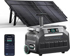 IEE P2400 Solar Powered Generator with 2x200W Solar Panel,2400W AC Outlet(Peak 5000W) 2048WH Lifepo4 Battery,5-8MS EPS Switch,1800W 1.2H Fast Charge Below 30DB Solar Power Station for Home Backup,RV.