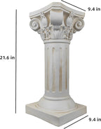 Classical Greek Ionic Order Column with Retro Old Style for Indoor Outdoor Garden Decor or Display Pedestal Pillar Stand for Plants and Sculptures,White