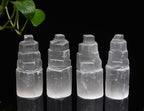 JIC Gem 4Pcs Selenite Tower Skyscraper Healing Crystal Stone Reiki Meditation Positive Energy 4 Inch