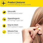 Alpine FlyFit - Earplugs for Pressure Relief & Preventing Ear Pain While Flying - Airplane Travel Essentials - Comfortable Reusable Hypoallergenic Earplugs with Ultra Soft Filter