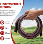 50ft Non-Expanding Garden Hose with 8-Layer Latex Core, Lightweight & Kink-Free, Flexible Heavy Duty Water Hose for Lawn, Yard, Car Washing (3/4" Solid Brass Fittings, Crush-Resistant)