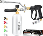 Saker Foam Cannon for Pressure Washer Kit with Quick Connect 3/8 Inch,Pressure Washer Gun for Car Washing and Cleaning,with 5 Power Washer Sprayer Nozzles