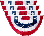 3 x 6 Ft American Flags Bunting, 4 Pack Bunting Flags Outdoor, Fourth Of July Decorations Pleated Fan Flag, Patriotic Bunting For Outside