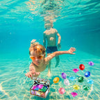Diving gem Pool Toys Sand Toys,14 Color Diamond Treasure Chest Summer Swimming gems Pirate Diving Toy Set Underwater Swimming toyChildren's Game Gifts for Boys and Girls
