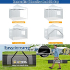 HOTEEL 10x10 Pop up Canopy Tent for Parties, Heavy Duty Easy Setup Tent with 4 Sidewalls, Outdoor Commercial Instant Gazebo for Wedding Event, with Portable Bag, White(Hexagonal Frame)