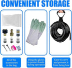 Sewer Jetter Kit for Pressure Washer 50FT, 5800PSI Water Jet Drain Cleaner Hose with 4 Sewer Jetting Nozzles, 1/4 Inch NPT Corner, Waterproof Tape and Handle Strap