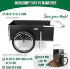 Smart Carts Ultimate Gardener Cart with 7 CF Capacity, Large 20-Inch Wheels for Effortless Maneuverability, and Aluminum Frame That is Strong, Lightweight, and Rustproof