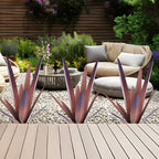 EROCK 2 Pcs Tequila Rustic Sculpture, Wind Resistant Metal Agave Plant Outdoor Home Decor, DIY Rustic Hand Painted Metal Agave Garden Art Plant Country Sculpture Statue Patio Stake Lawn Ornament Gift