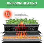 Bestio Seeding Heat Mat 10"x 20.75", 2 Pack Durable Seedling Heat Mat for Seed Starting, UL and MET Certified Waterproof Warming Mat Plant Heating Pad for Seed Germination,Hydroponics, Greenhouses