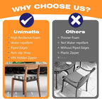 Square Corner Seat Cushions, 18.5" x 16" x 3", Set of 4, Indoor Outdoor Water Repellent Universal Chair Pads with Ties for Patio Furniture, Garden Deck Dining Chairs, Gray Stripe
