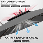 10x13 FT Patio Umbrella, Large Cantilever Rectangular Double Top Heavy Duty Offset Umbrellas with 360° Rotation, Outdoor shade for Garden Deck Pool Patio, Gray