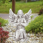 Praying Angel Garden Statue – Outdoor Kneeling Angel Figurine for Yard, Patio, Memorial Decor, Resin Sculpture, Housewarming Ornament Present
