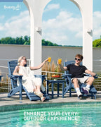 Folding Adirondack Chairs Set of 6,Adirondack Chair with Retractable Ottoman,Plastic Adirondack Chairs with 2 Cup Holder,Weather Resistant Patio Chair,Outdoor Chairs Set of 6(Navy Blue)