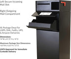 dVault® Full Service Vault DVCS0015 Secure Curbside Mailbox/Package Drop with Locking Letterbox (Black)