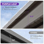 PURPLE LEAF 10' x 12' Outdoor Hardtop Gazebo, Champagne Aluminum Frame with Galvanized Steel Double Roof, Curtains and Netting for Patio Lawn and Garden