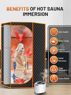 Portable Steam Sauna for Home, Portable Sauna Box Full Body for Home with 9 Adjustable Heat Levels, Steam Sauna with 3L 1500W Steamer, Folding Chair, 99 Minute Timer