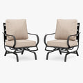 PHI VILLA Patio Conversation Set for 2, Deluxe Outdoor Patio Set with 2 C-Base Padded Sofa Chair