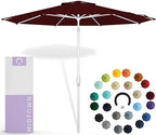 Midtown Umbrellas The Swilt 10 Feet Patio Umbrella in Sunbrella Burgundy Acrylic Fabric - Fiberglass Ribs, Auto-Tilt Aluminum Frame For Backyard, Deck, Garden, Pool - White Pole