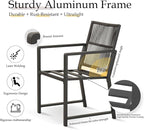 3 Pieces Aluminum Outdoor Dinning Set Featuring 1 Tables and 2 Ratten Chairs Waterproof and Rust-Proof Courtyard Style Table Garden/Balcony/Poolside, Black 3Pcs