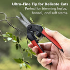 LIVINGO Sharp Garden Pruning Shears - 2 Pack 6.5” Spring Loaded Handles, Non-Stick Teflon Coated Stainless Steel Blades Scissors for Trimming Plant, Flower