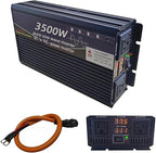 3500W Power Inverter 72V DC to 110V AC Converter with LED Display Dual AC Outlets Dual Fans Radiating for RV, Camp, Boat and Home Emergency Portable Pure Sine Wave Inverter (LED Screen, 3500W 72V)