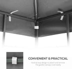 10x10 Ft Gazebo Canopy Replacement Cover, Double Tiered Gazebo Replacement Top (Grey)