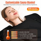 MIXC Infrared Sauna Blanket for Home Use, Portable Design and Full Body Detox & Relaxation, Highest 176℉, 20-60 Minutes Timer, 6 ft x 2.65 ft Black