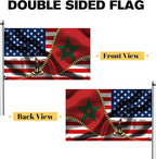 Vintage American America Usa Morocco Moroccan Flags For Outside Yard 3x5 Ft Double Sided Printed 100d Polyester Lightweight Garden Welcome Outdoor Banner Brass Grommets