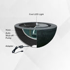 Xbrand 19.8" W Round Polyresin Indoor/Outdoor Sphere Fountain w/LED Light, Dark Green